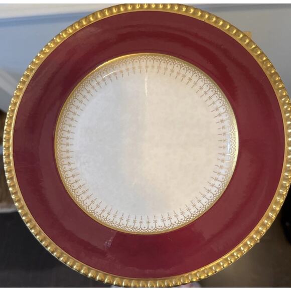 Fondeville ambassador ware England 9” Bread plate Preowned Volume Pricing Red - Picture 1 of 4